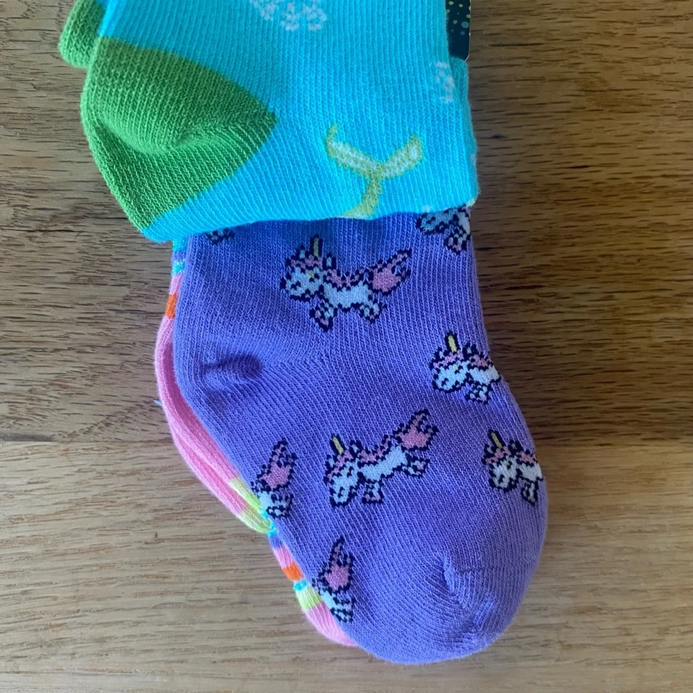 NWT Baby Toddler Girls 3 Pack Crew Socks 12-24 Month